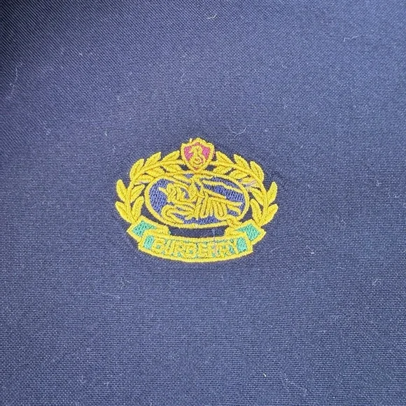 Vtg Burberry Women's L Slim Luxury Black Oxford Y2K Big EKD Logo Placket Lining - Picture 7 of 16